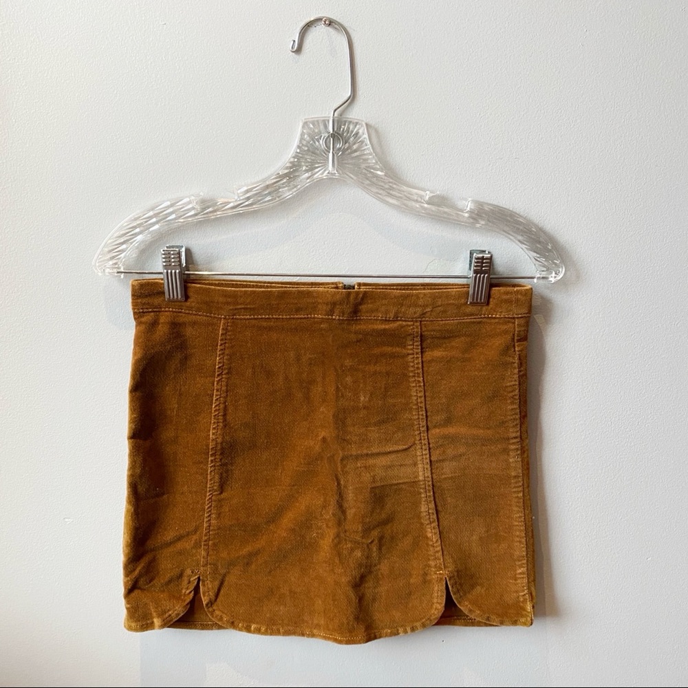 Velvet Brown Mini Skirt